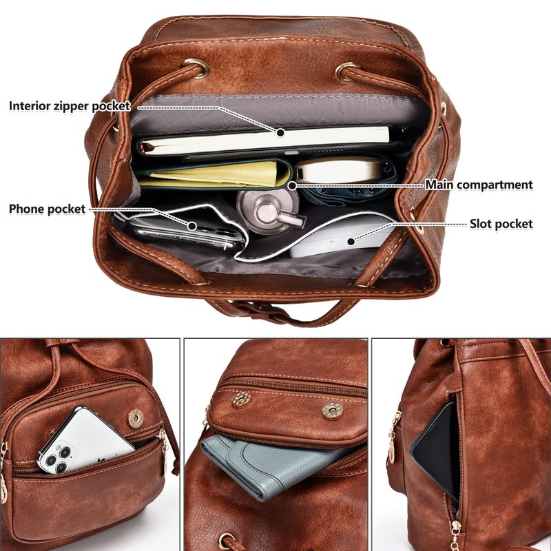 Dora & Liz Mini Backpack Purse for Women Leather Fashion Cute Small Backpacks Lightweight Travel Ladies Shoulder Bags - Image 3